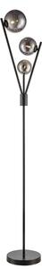 Luna 3 Light Floor Lamp In Black Finish With Smoked Glass S257