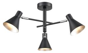 Skoop 3 Light Flush Ceiling Spotlight In Black And Silver Finish FL2443-3