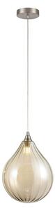 Franklite Perry 1 Light Large Ceiling Pendant With Amber Glass Shade PCH244-360