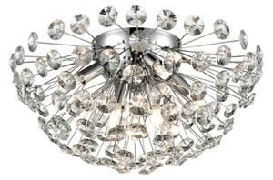 Franklite FL2448-9 Allium 9 Light Flush Ceiling Light In Chrome Finish With Crystals