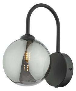 Dar Wisebuys EIS0722 Eissa 1 Light Wall Light In Matt Black Finish With Smoked Glass