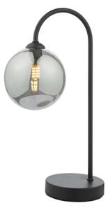 Dar Wisebuys EIS4122 Eissa 1 Light Touch Table Lamp In Matt Black Finish With Smoked Glass