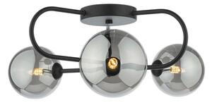 Dar Wisebuys EIS5322 Eissa 3 Light Semi Flush Light In Matt Black With Smoked Glass