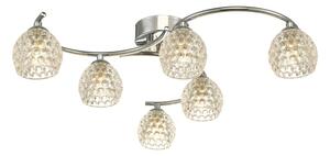 Dar Wisebuys Nakita 6 Light Semi Flush Ceiling Light In Polished Chrome With Dimpled Glass