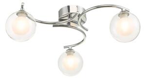 Dar Wisebuys Nakita 3 Light Semi Flush Ceiling Light In Polished Chrome With Double Glass