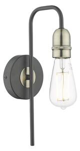 Dar Wisebuys Kiefer Single Wall Light In Black And Antique Brass Finish