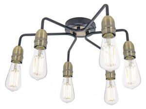 Dar Wisebuys Kiefer 6 Light Flush Ceiling Light In Black And Antique Brass Finish