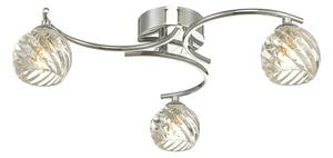 Dar Wisebuys Nakita 3 Light Semi Flush Ceiling Light In Polished Chrome With Twisted Glass