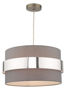 Dar Wisebuys Oki Easy Fit Ceiling Pendant Shade In Grey And Chrome