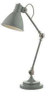 Dar Wisebuys EUN4239 Eunice Task Table Lamp In Grey And Satin Nickel Finish