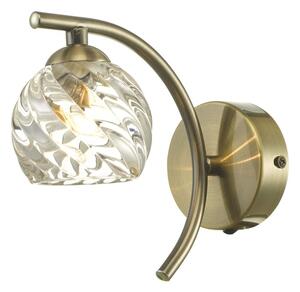 Dar Wisebuys Nakita Wall Light In Antique Brass With Twisted Open Glass