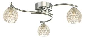 Dar Wisebuys Nakita 3 Light Semi Flush Ceiling Light In Polished Chrome With Dimpled Glass