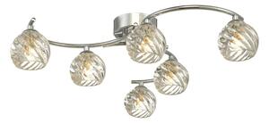 Dar Wisebuys Nakita 6 Light Semi Flush Ceiling Light In Polished Chrome With Twisted Glass