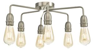 Dar Wisebuys Kiefer 6 Light Flush Ceiling Light In Satin Chrome Finish