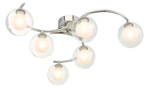 Dar Wisebuys Nakita 6 Light Semi Flush Ceiling Light In Polished Chrome With Double Glass