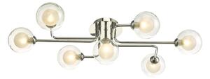 Dar Wisebuys Reyna 7 Light Semi Flush Ceiling Light In Polished Chrome With Duplex Glass