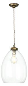 Yeovil Clear Glass Pendant Light in Aged Brass