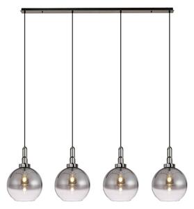 Glenn 4 Light Globe Linear Pendant In Brass Gold With Gold And Clear Glass 