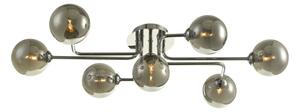 Dar Wisebuys Reyna 7 Light Semi Flush Ceiling Light In Polished Chrome With Smoked Glass