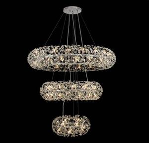 Fusion Extra Large 3 Tier Crystal Ceiling Pendant in Polished Chrome