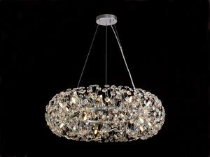 Fusion 20 Light Crystal Ceiling Pendant Light In Polished Chrome Finish