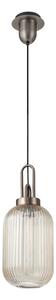 Glenn 1 Light Tubular Ceiling Pendant in Antique Silver With Champagne Glass