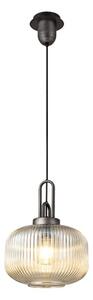 Glenn 1 Light Pumpkin Ceiling Pendant in Aged Pewter With Champagne Glass