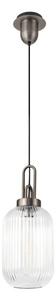Glenn 1 Light Tubular Ceiling Pendant in Aged Pewter With Clear Glass