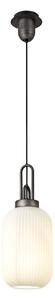 Glenn 1 Light Tubular Ceiling Pendant in Aged Pewter With Opal Glass