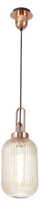 Glenn 1 Light Tubular Ceiling Pendant in Copper With Champagne Glass