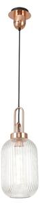 Glenn 1 Light Tubular Ceiling Pendant in Copper With Clear Glass