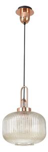 Glenn 1 Light Pumpkin Ceiling Pendant in Copper With Champagne Glass