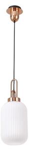 Glenn 1 Light Tubular Ceiling Pendant in Copper With Opal Glass