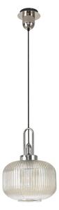 Glenn 1 Light Pumpkin Ceiling Pendant in Polished Nickel With Champagne Glass