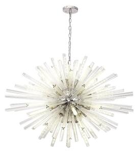 Clarissa 32 Light Oval Ceiling Pendant Light in Polished Nickel With Clear Glass