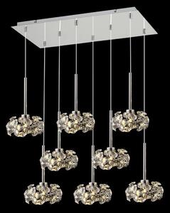 Prestige Fusion 8 Light Crystal Rectangle Ceiling Pendant Light In Polished Chrome Finish