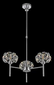 Prestige Fusion 3 Light Crystal Telescopic Ceiling Light In Polished Chrome Finish