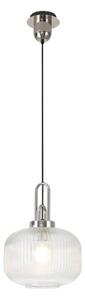 Glenn 1 Light Pumpkin Ceiling Pendant in Polished Nickel With Clear Glass