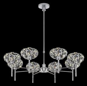 Prestige Fusion 8 Light Crystal Telescopic Ceiling Light In Polished Chrome Finish