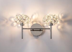 Prestige Fusion 2 Light Crystal Wall Light In Polished Chrome Finish