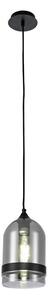 Milsom 1 Light Ceiling Pendant in Black Matt Finish With Smoked Dome Glass