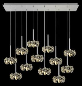 Prestige Fusion 12 Light Crystal Linear Ceiling Pendant Light In Polished Chrome Finish