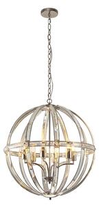 Corsley 6 Light Large Round Ceiling Pendant in Polished Nickel Finish