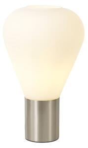Reid Table Lamp In Satin Nickel Finish with Opal Glass Shade 38 cm 