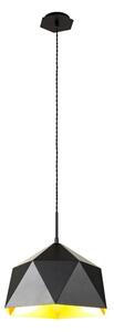 Eden 1 Light Ceiling Pendant In Matt Black And Gold Inner Finish