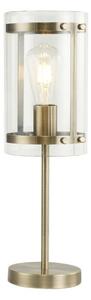 York Table Lamp In Antique Brass Finish With Clear Glass Shade