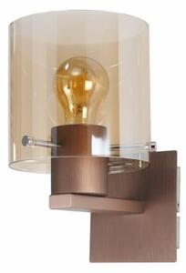 Nordic 1 Light Ceiling Pendant Light in Mocha Finish With Amber Glass