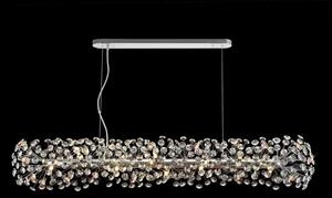Fusion 14 Light Crystal Linear Ceiling Pendant in Polished Chrome Finish