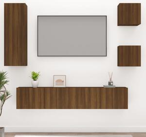 5 Piece TV Cabinet Set Brown Oak Engineered Wood