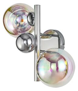 System 2 Light Wall Light In Chrome Finish With Iridescent Glass Shades 